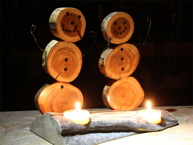 Snowman Candle Holder, Home Built Workshop